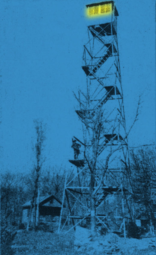 The annual lighting of the fire towers honors the men and women who survey for forest fires.